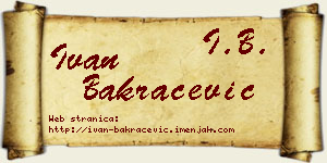 Ivan Bakračević vizit kartica